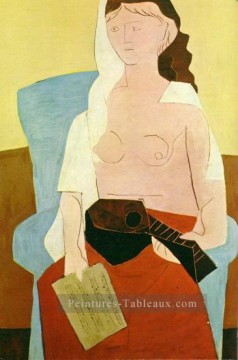 Femme un la mandoline 1909 cubiste Pablo Picasso Peinture à l'huile